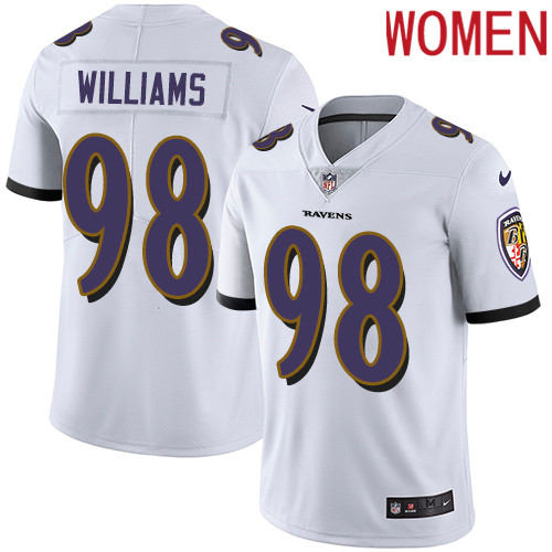 2019 Women Baltimore Ravens #98 Brandon Williams white Nike Vapor Untouchable Limited NFL Jersey->women nfl jersey->Women Jersey